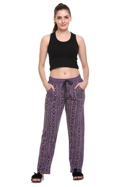 Cupid All Over Print Cotton Lounge Pants for Women (Lavender)