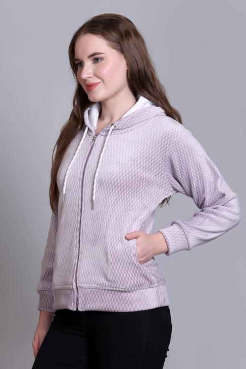 Winter Wear Cotton Fleece Jacket-Periwinkle