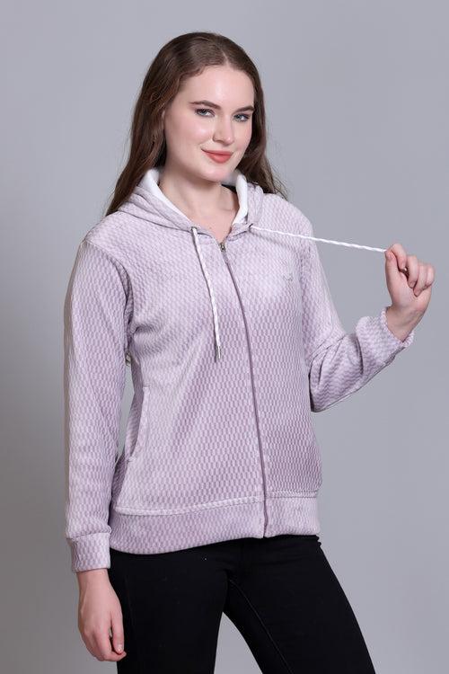 Winter Wear Cotton Fleece Jacket-Periwinkle