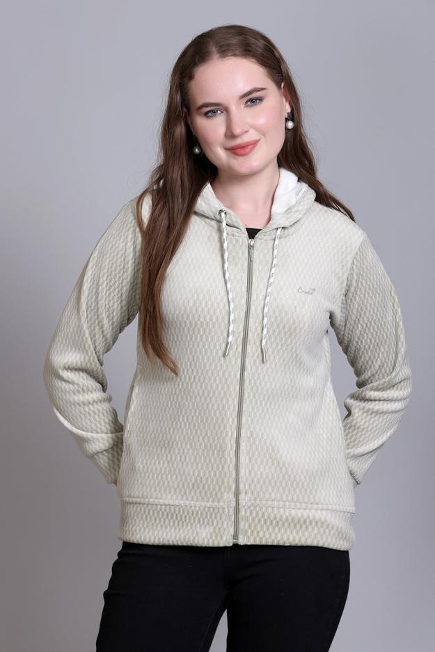 Winter Wear Cotton Fleece Jacket-Seladon