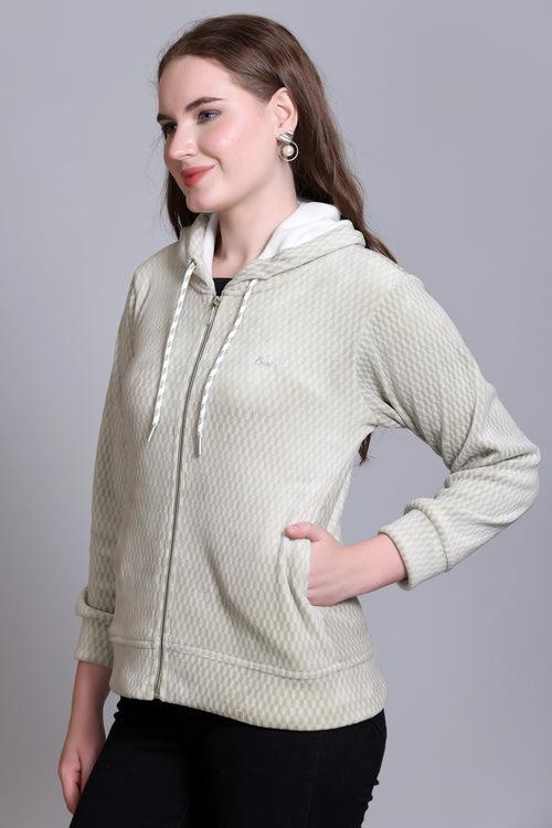 Winter Wear Cotton Fleece Jacket-Seladon