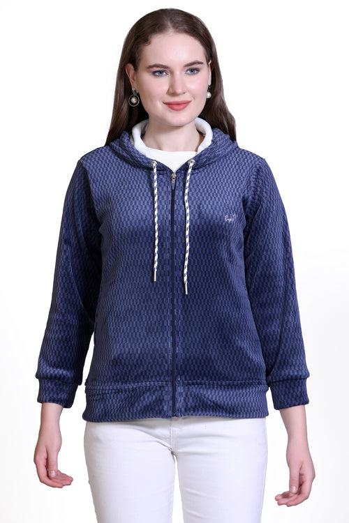 Winter Wear Cotton Fleece Jacket-French Blue