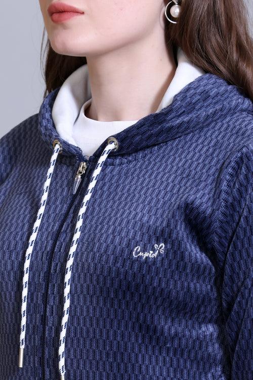 Winter Wear Cotton Fleece Jacket-French Blue