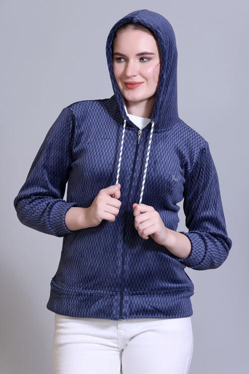 Winter Wear Cotton Fleece Jacket-French Blue