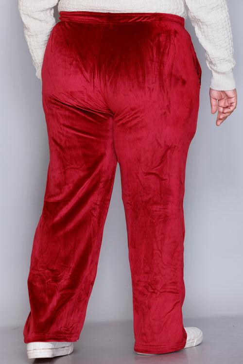 Winter Cotton Velvet Pyjamas For Women - Maroon