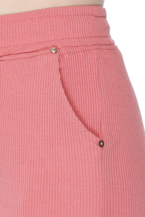 Cotton Shorts For Women - Plain Bermuda Combo (Rosy Pink/Mango)