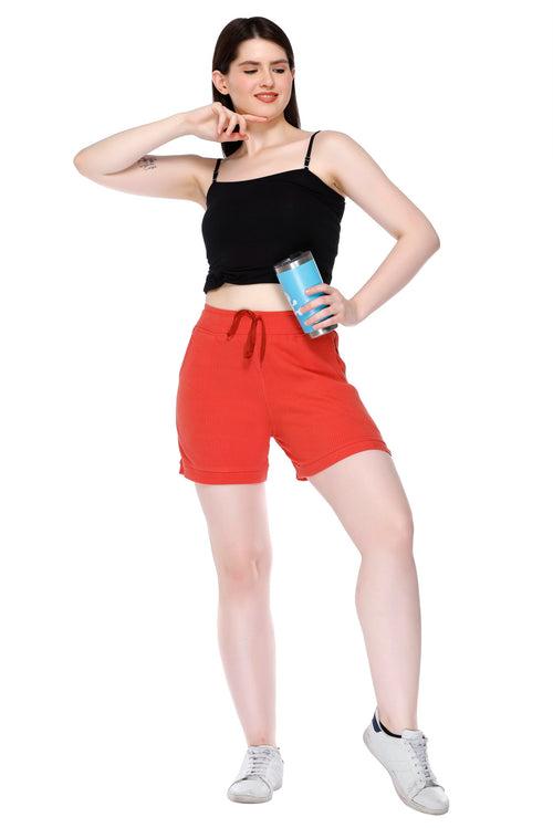 Cotton Shorts For Women - Plain Bermuda Combo (Black /Mint/Tangy)