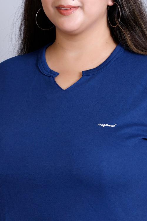 Long Line Prime Blue Top For Women - Plus Size