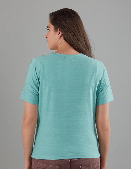 Women Plain Short T-shirts -Sage