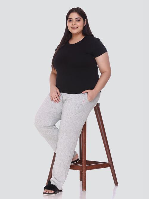 Cotton Track Pants For Women - Grey