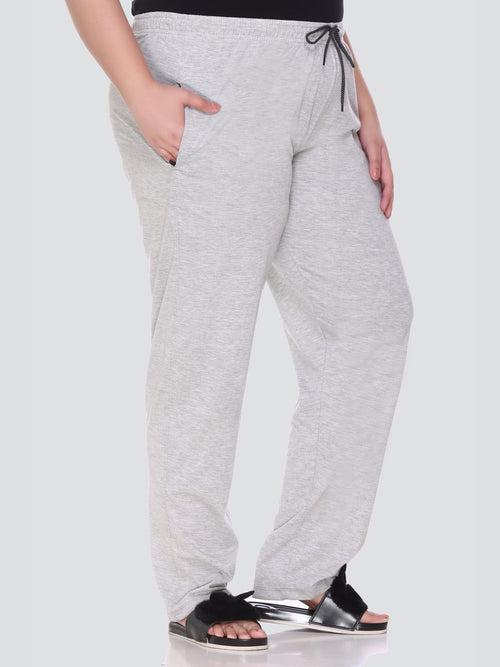 Cotton Track Pants For Women - Grey