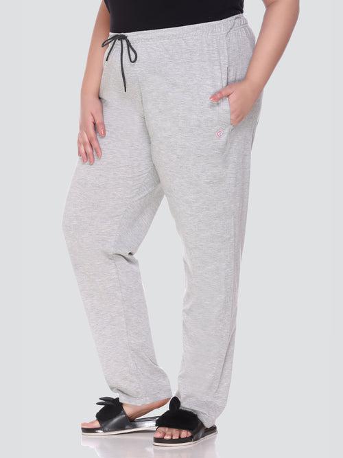 Cotton Track Pants For Women - Grey