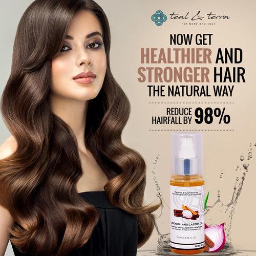 Onion & Castor Hair Oil for Hairfall Control, Hair Regrowth & Dandruff Control 100 ML