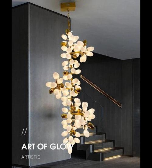 Celestial Modern Double Height Chandelier