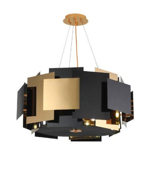 BLACK & GOLD MODERN METAL CHANDELIER