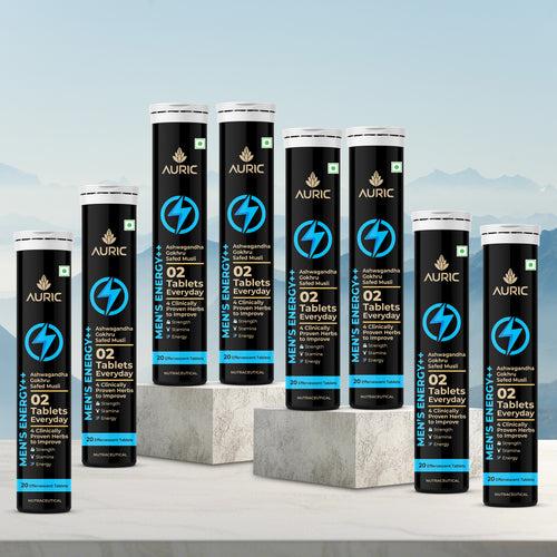 Men's Energy ++ Effervescent Tablets for Strength, Stamina and Performance - Drop Fizz & Drink