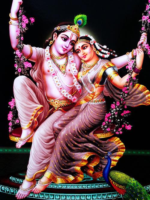 Poster of Radhe Krishna in Brown