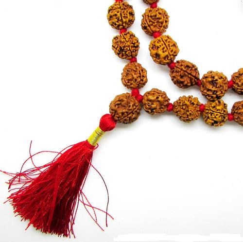 4 Mukhi Rudraksha Kantha / Brahma Siddha mala - 55 Nepali beads