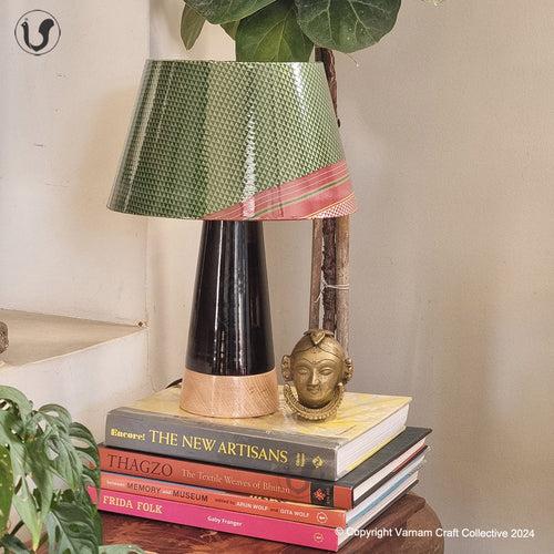 MUSHROOM LAMP (Green Khana shade - Black Slant base)