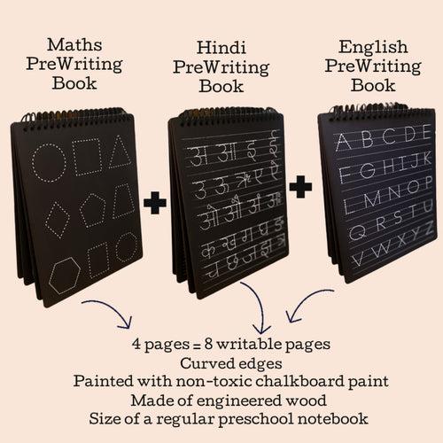 Prewriting Boards - Set Of Three ( English+Maths+Hindi )