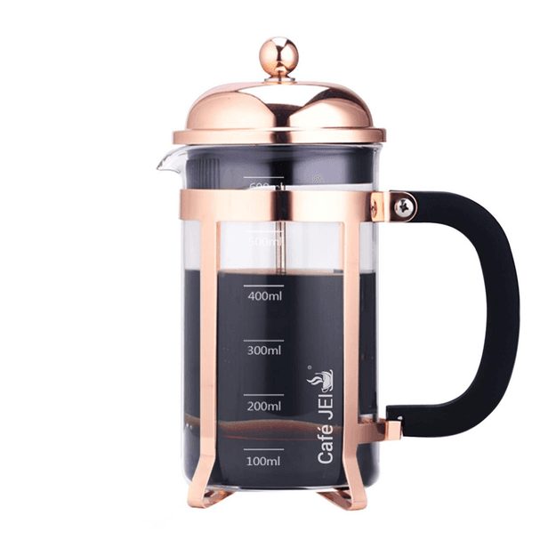 Cafe JEI Classic French Press Coffee and Tea Maker 600ml (Dome Rose Gold)