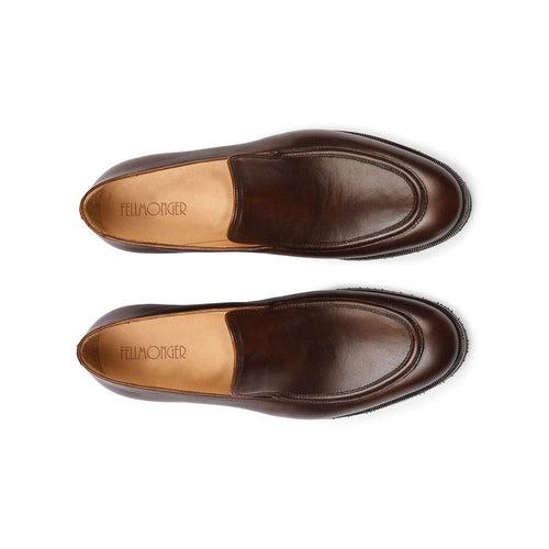 Brown Piping Detail Loafers