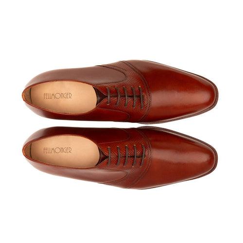 Cognac Hatch Grain Saddle Oxford