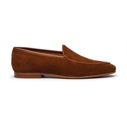 Suede Belgian Laofers With Honey Rubber Sole