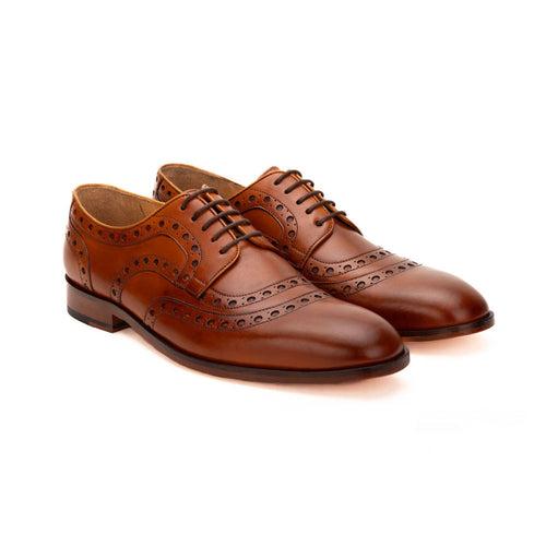 Tan U-Cap Brogue Derby