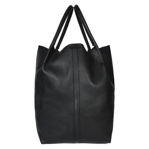 Black Milled Unlined Man Bag