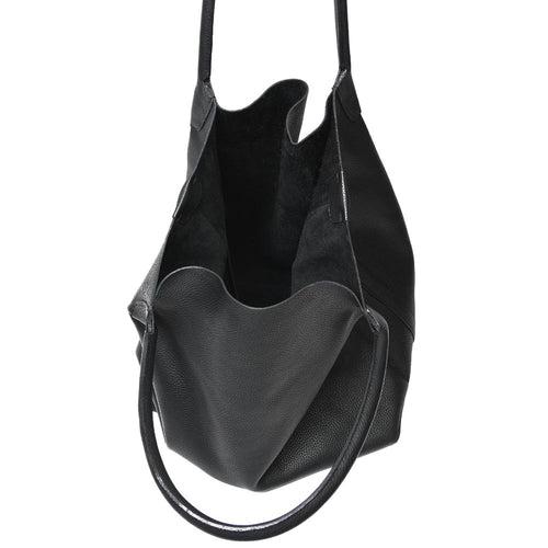 Black Milled Unlined Man Bag