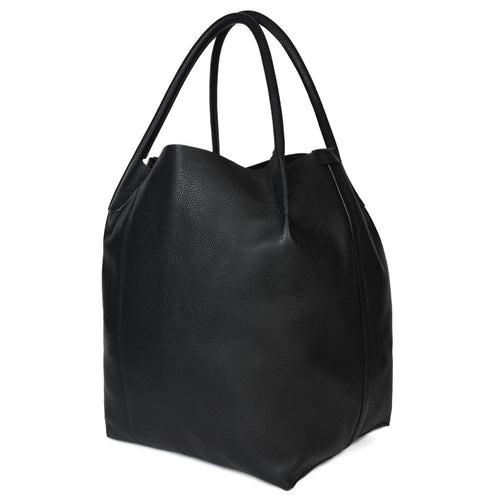 Black Milled Unlined Man Bag