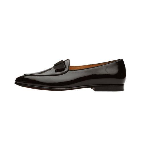 Black Patent Belgian Bowtie Pumps