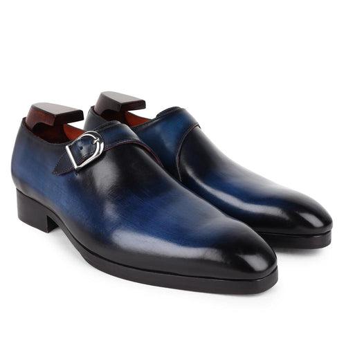 Blue Patina Mirror Glossed SIngle Monk Straps