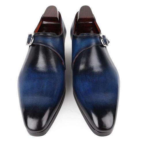 Blue Patina Mirror Glossed SIngle Monk Straps