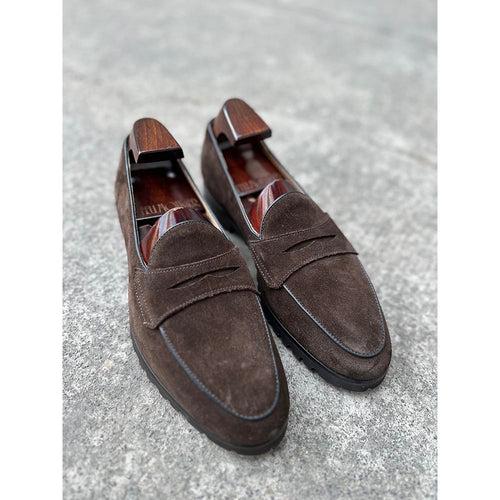 Brown Suede Classic Belgain Loafers with Extralight Lugged Sole