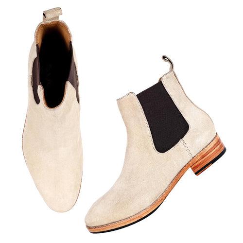 Off White Suede Classic Chelsea Boots