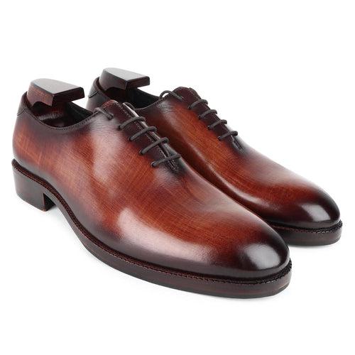 Tan Mirror Glossed Check Patina Classic Wholecut Oxford