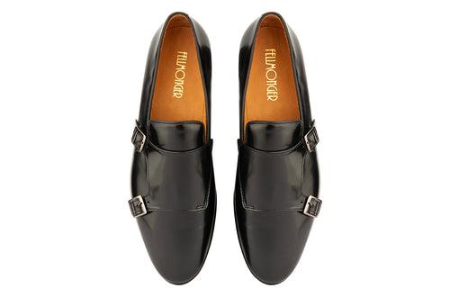 Black Sleek Double Monk straps