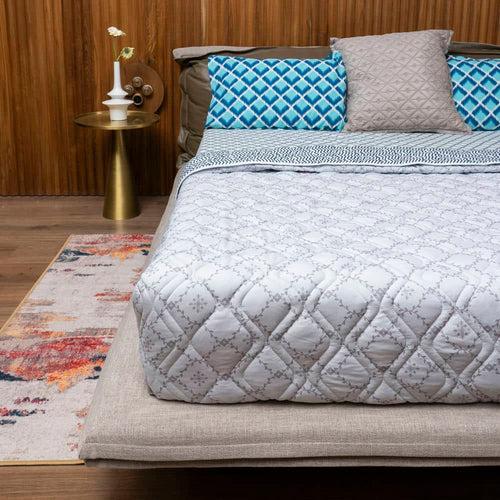 Cotton Bedsheet + AC Blanket Combo Pack - (Combo 1 -  Neptune Blue + California)