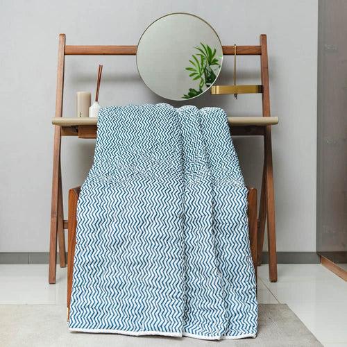 Cotton Bedsheet + AC Blanket Combo Pack - (Combo 1 -  Neptune Blue + California)