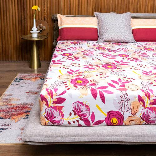 Cotton Bedsheet + AC Blanket Combo Pack - (Combo 6 - Earth Pink + Amsterdam Valley Pink)