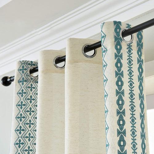 100% Cotton Curtains for Living Room, Bedroom curtains - Pack of 2 curtains, Global Border