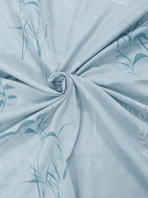 220 TC 100% Cotton Printed Bedsheet for Double Bed with 2 Pillow Covers ( Double / Single / King Size Bedsheet)  - Summer Bloom Blue