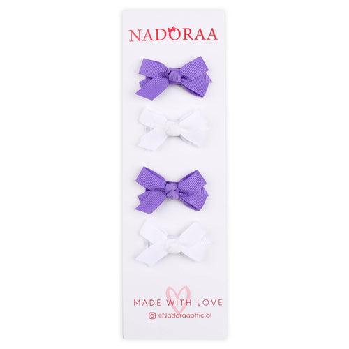 White & Purple Bow Clips - Kicksandcrawl