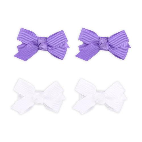 White & Purple Bow Clips - Kicksandcrawl