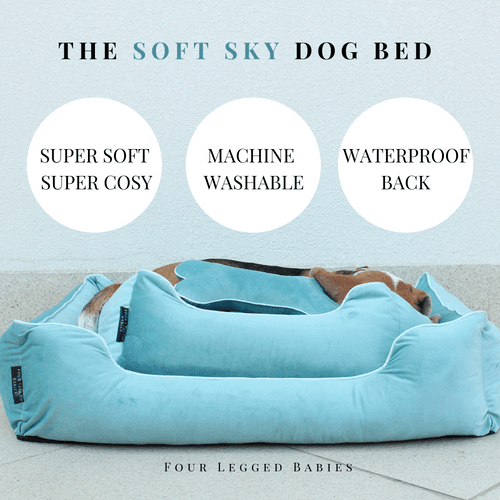 Soft Sky Luxurious Dog Bed Removable Italian Velvet Cover & Machine Washable Bed For Daily Use