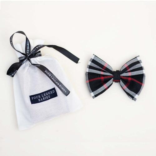 Good Dog Bow - Black and white tartan