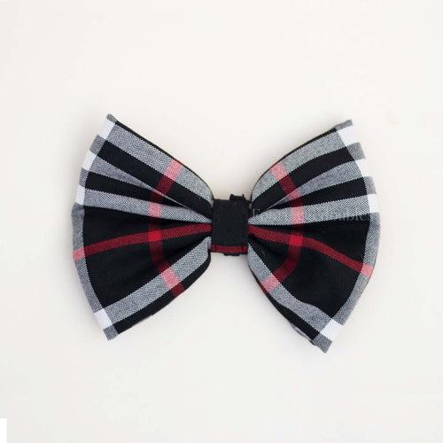 Good Dog Bow - Black and white tartan