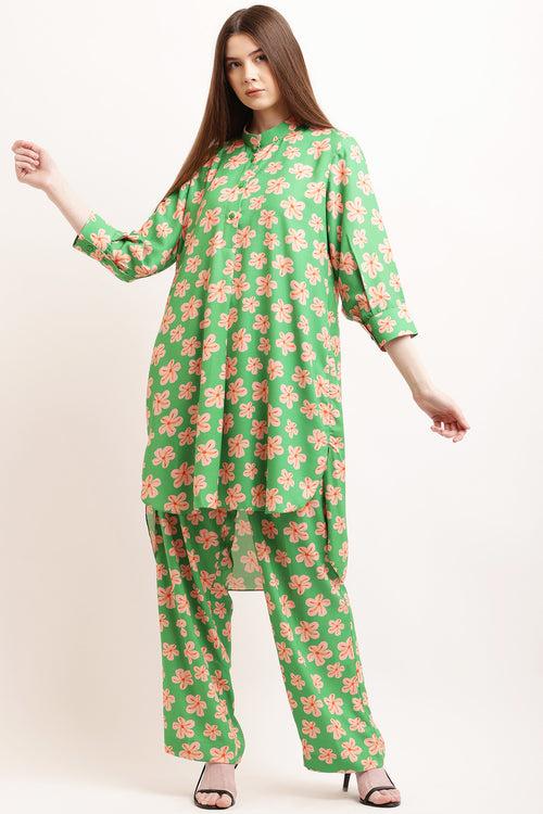 Green Star Print Pant & Dress